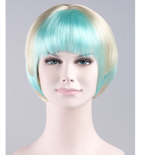 Blue White Swing Bob Wig